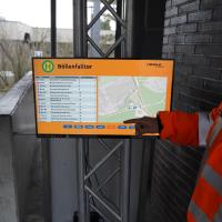 Die mobile Vitrine in der Fahrgast-Information-Testwoche 2024.