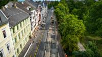 Die Bauarbeiten zur Grunderneuerung der Frankfurter Straße gehen in den Sommerferien in die nächste Phase. 
