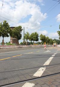 In den Sommerferien beginnt der Bau des Straßenbahngleisdreiecks an der Alsfelder Straße. 